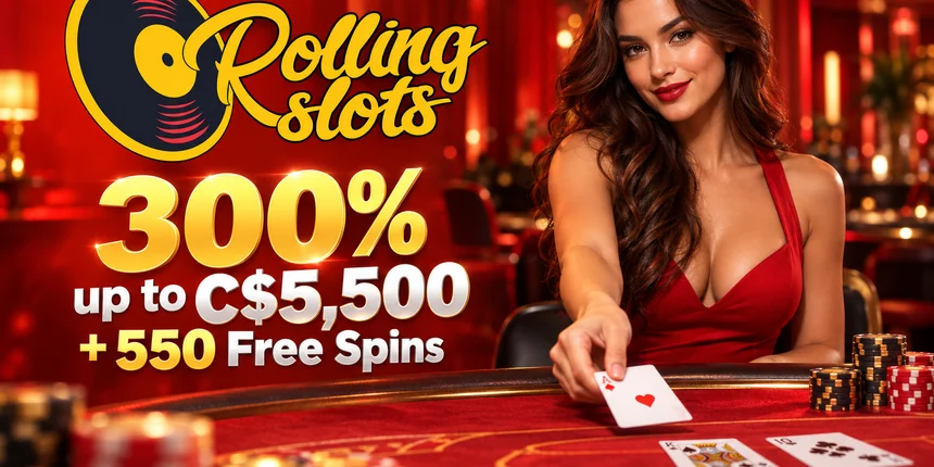 Table games Rolling Slots 300% up to C$5,500 + 550 Free Spins